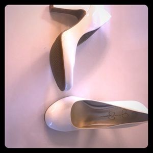 Jessica Simpson White Patent Heels